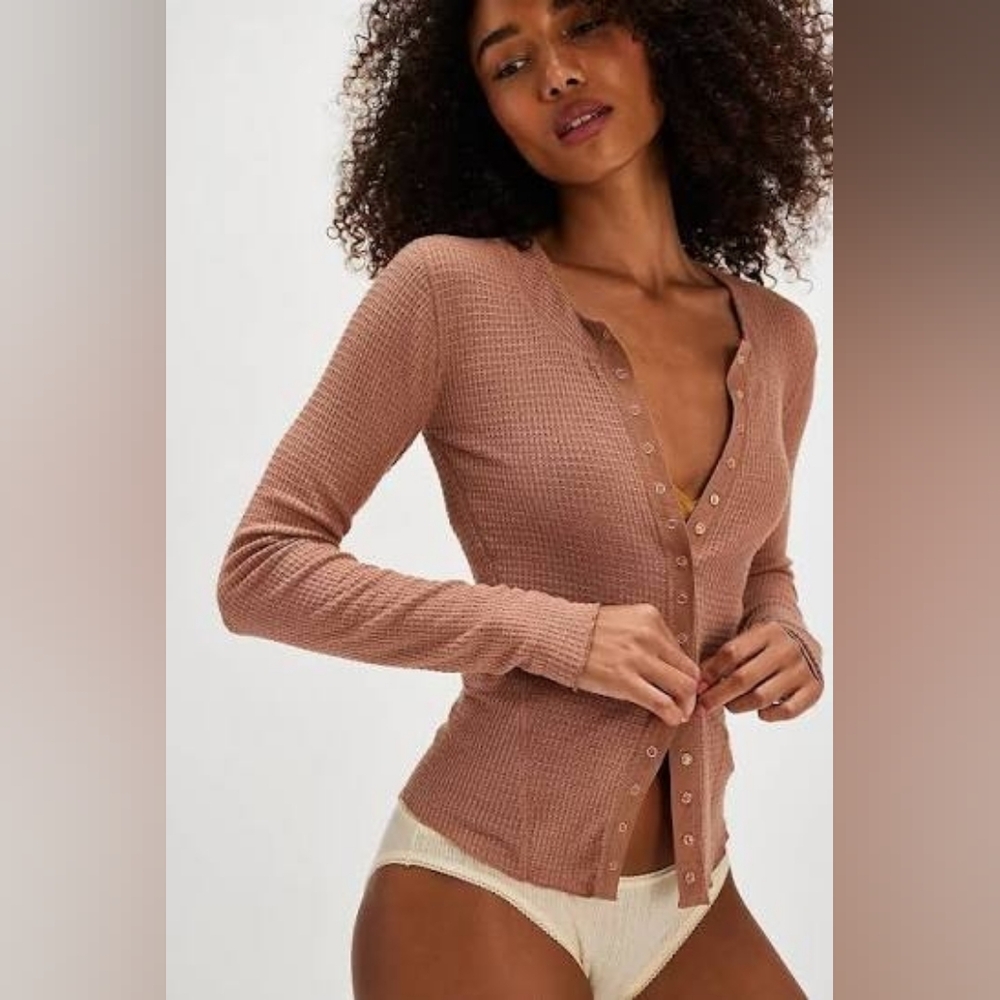 Free People Going Places Cardi Cafe Latte